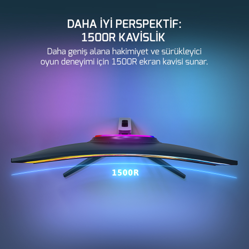 GamePower 27″ Vivid V80 Fast VA Panel Curved RGB 300Hz 0.5ms FHD 2x2W Speaker Gaming Monitör (Sıfır Ölü Piksel Garantili)