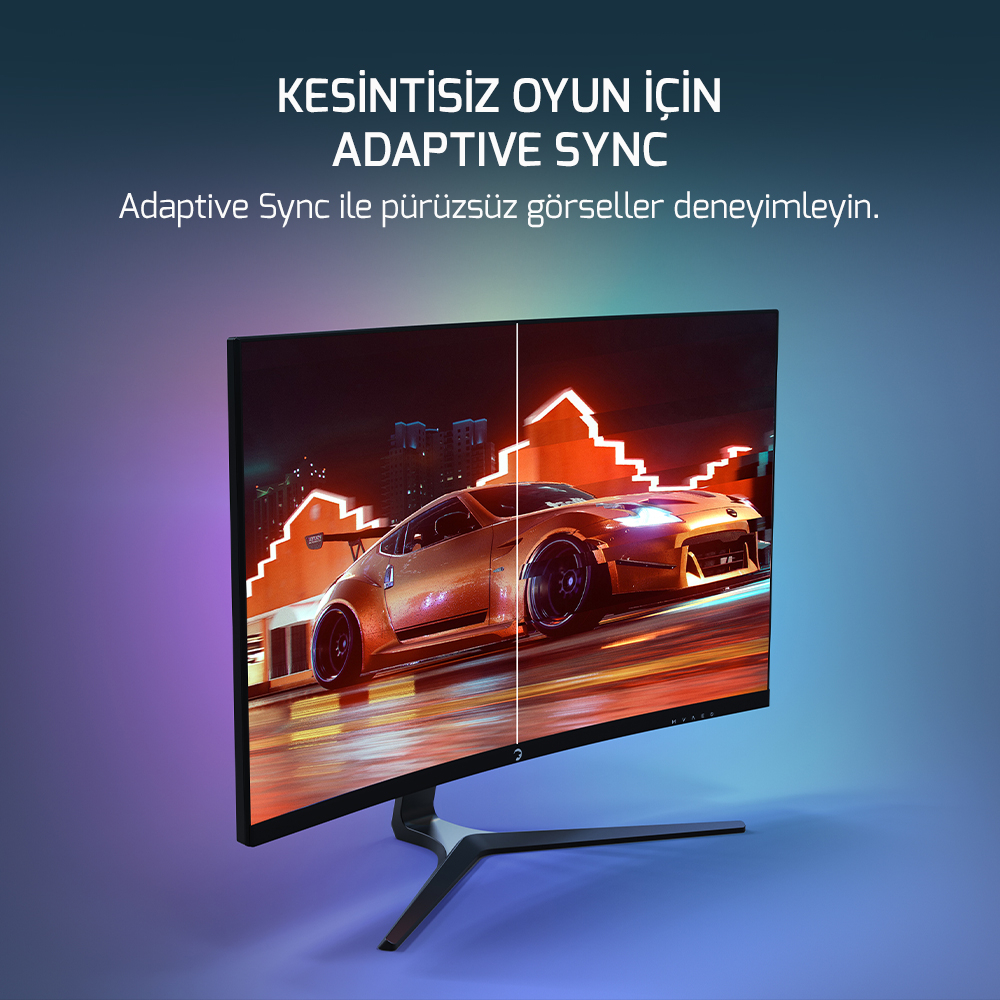 GamePower 27″ Vivid V80 Fast VA Panel Curved RGB 300Hz 0.5ms FHD 2x2W Speaker Gaming Monitör (Sıfır Ölü Piksel Garantili)