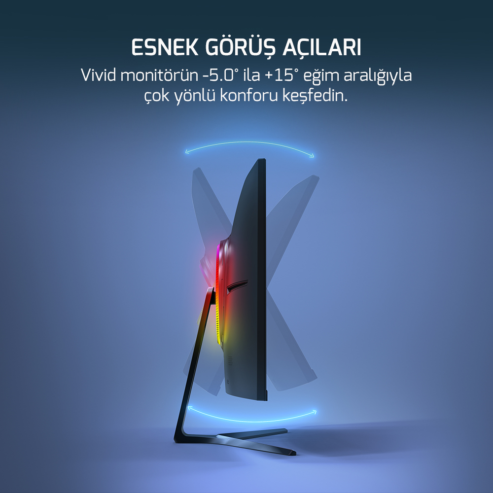GamePower 27″ Vivid V80 Fast VA Panel Curved RGB 300Hz 0.5ms FHD 2x2W Speaker Gaming Monitör (Sıfır Ölü Piksel Garantili)