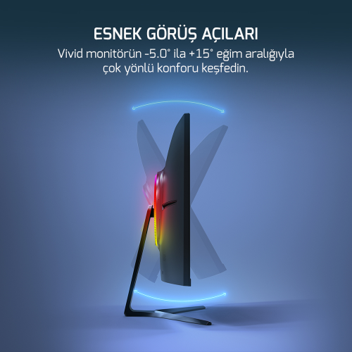 GamePower 27″ Vivid V80 Fast VA Panel Curved RGB 300Hz 0.5ms FHD 2x2W Speaker Gaming Monitör (Sıfır Ölü Piksel Garantili)