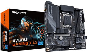 Gigabyte B760M Gaming X AX DDR5 B760M-GAM-X-AX-DDR5 Intel B760 Soket 1700 DDR5 7600MHz mATX Gaming (Oyuncu) Anakart