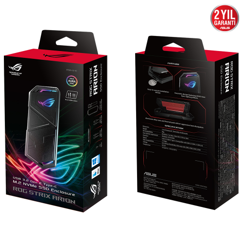 ASUS ROG Strix Arion ESD-S1C M.2 NVMe M.2 Harddisk Kutusu (90DD02H0-M09000)