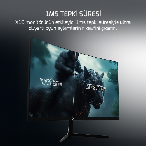 GamePower Intense X10 23.6″ 1ms 165Hz Fhd 1500R Va Curved RGB Gaming Monitör (Sıfır Ölü Piksel Garantili)