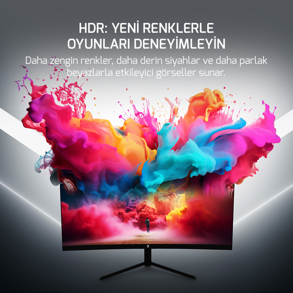 GamePower Intense X10 23.6″ 1ms 165Hz Fhd 1500R Va Curved RGB Gaming Monitör (Sıfır Ölü Piksel Garantili)