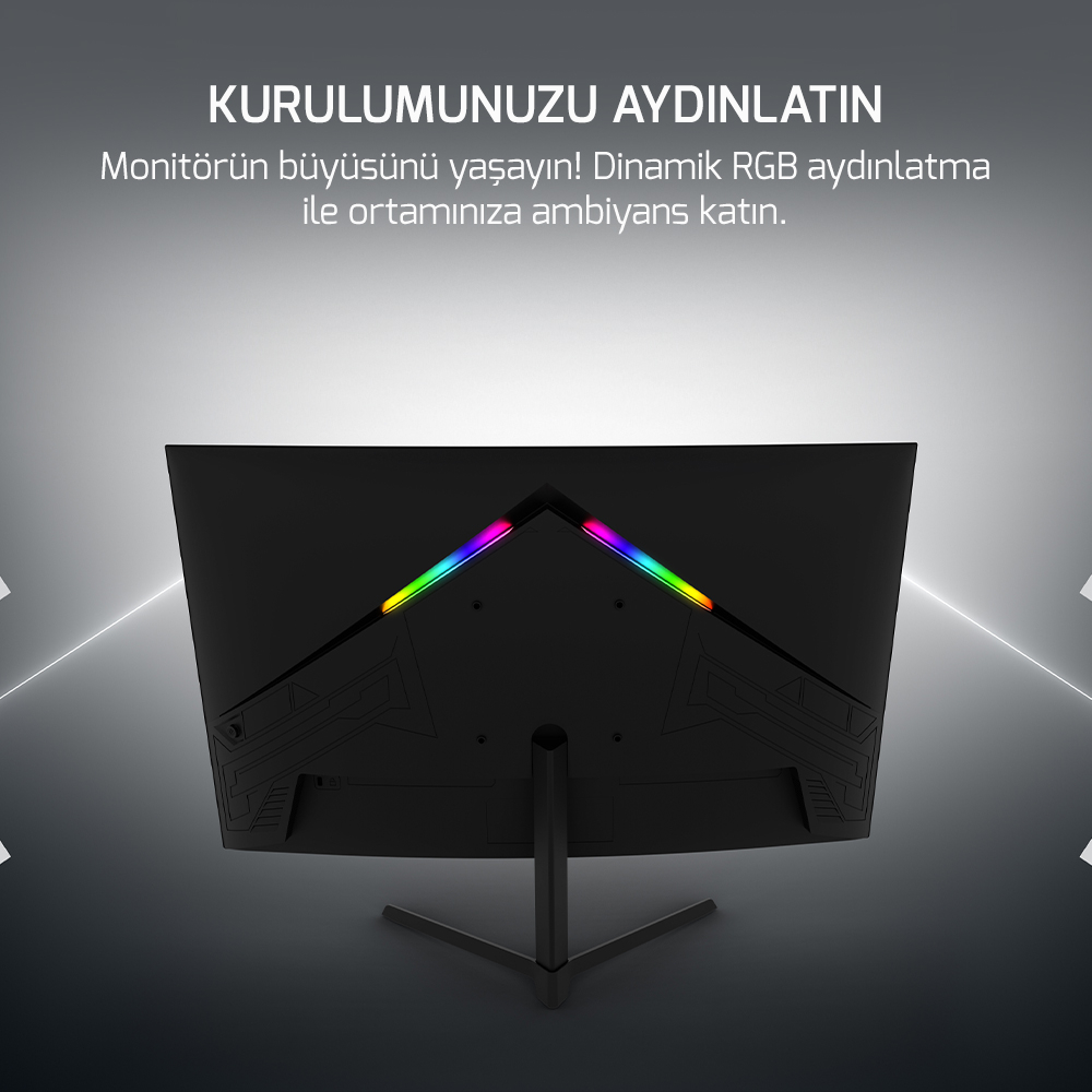 GamePower Intense X10 23.6″ 1ms 165Hz Fhd 1500R Va Curved RGB Gaming Monitör (Sıfır Ölü Piksel Garantili)