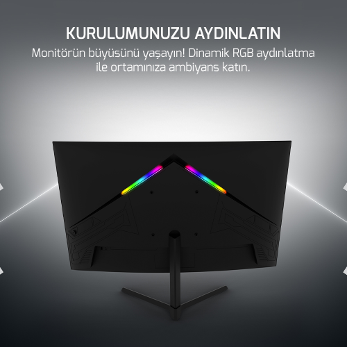 GamePower Intense X10 23.6″ 1ms 165Hz Fhd 1500R Va Curved RGB Gaming Monitör (Sıfır Ölü Piksel Garantili)