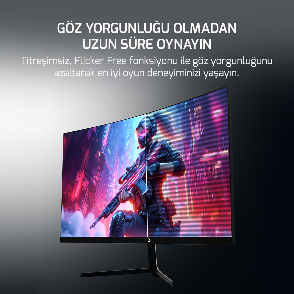 GamePower Intense X10 23.6″ 1ms 165Hz Fhd 1500R Va Curved RGB Gaming Monitör (Sıfır Ölü Piksel Garantili)