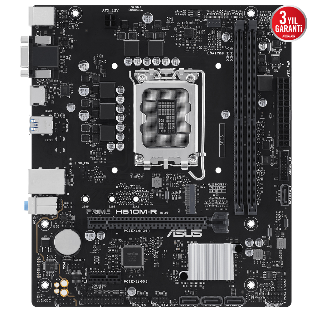 ASUS Prime H610M-R D5-SI Intel H610 Soket 1700 DDR5 3200MHz mATX Gaming (Oyuncu) Anakart