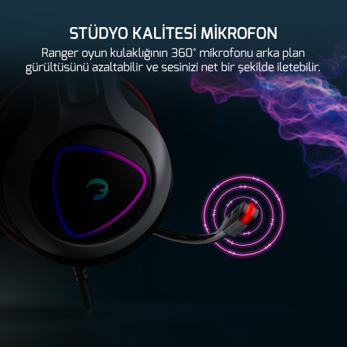 GamePower Ranger Siyah 7.1 Surround RGB Gaming Kulaklık