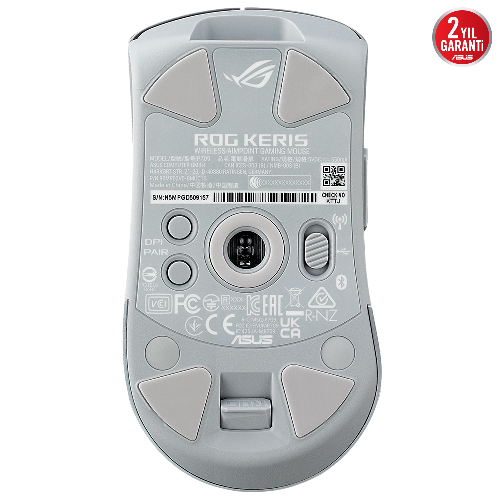 ASUS P709 ROG Keris RGB White Wireless AimPoint Gaming Mouse