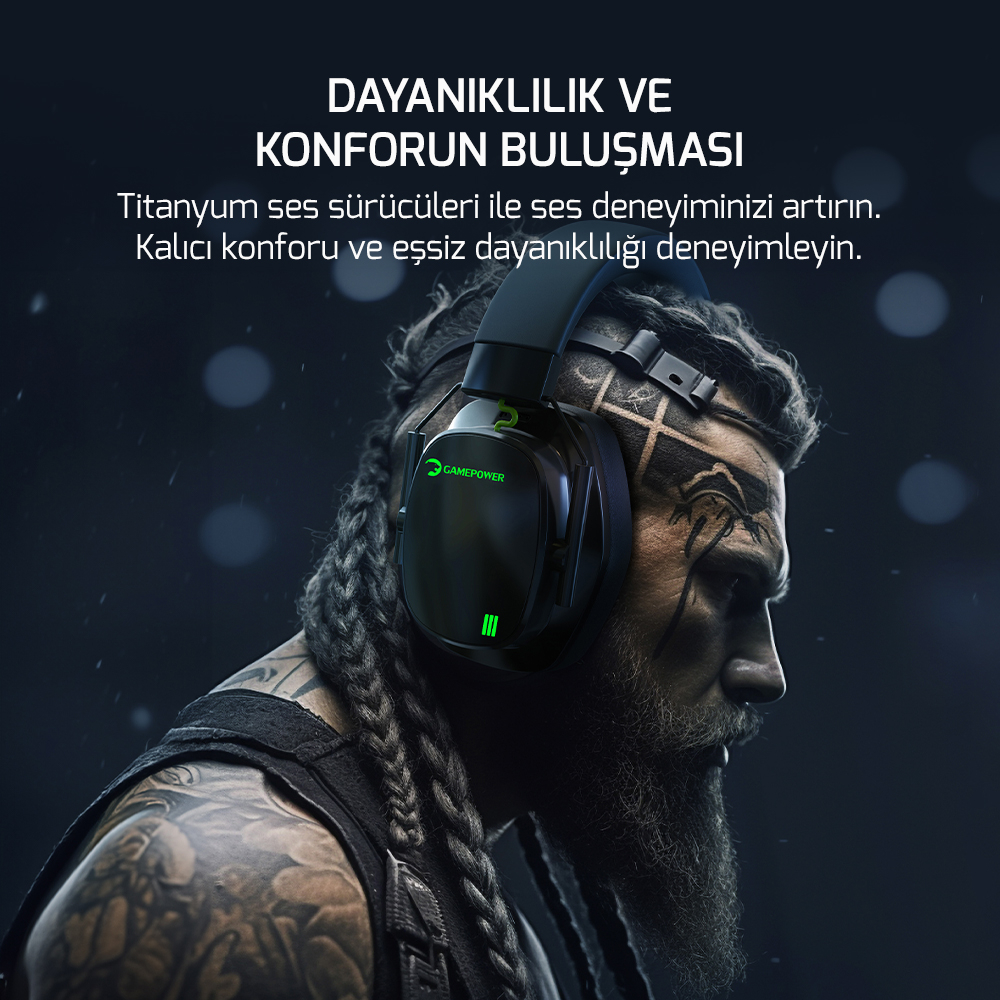 Gamepower Kai Titanium X Siyah Manyetik Pad Gaming Kulaklık (2*3.5mm Jak Dönüştürücü Kablo Hediyeli)