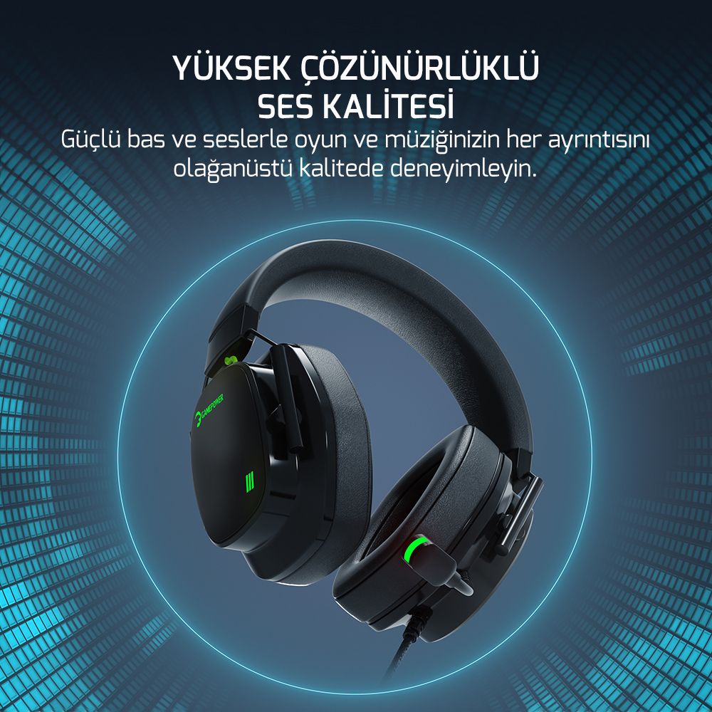 Gamepower Kai Titanium X Siyah Manyetik Pad Gaming Kulaklık (2*3.5mm Jak Dönüştürücü Kablo Hediyeli)