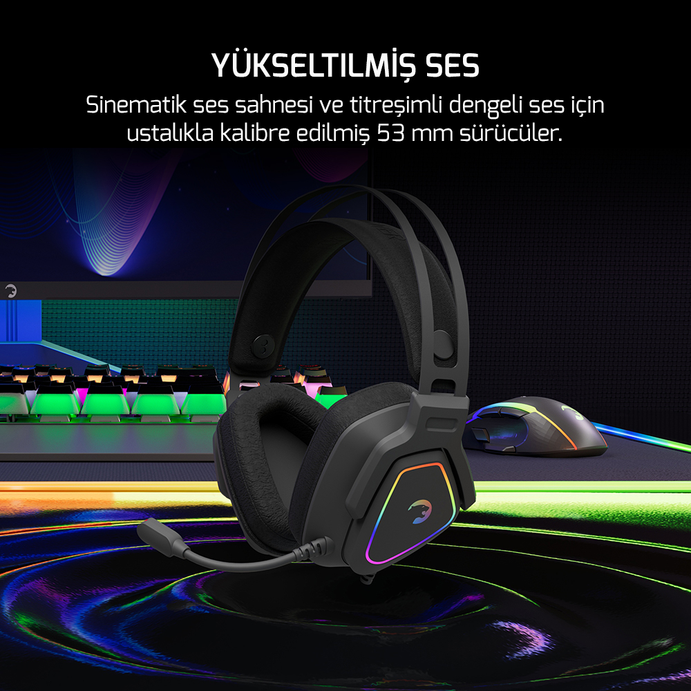 GamePower Kyruse Pro 7.1 Surround Hi-Fi RGB Gaming Titreşimli Kulaklık (Memory Foam)
