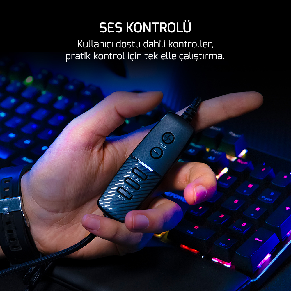 GamePower Kyruse Gri 7.1 Surround RGB Gaming Titreşimli Kulaklık