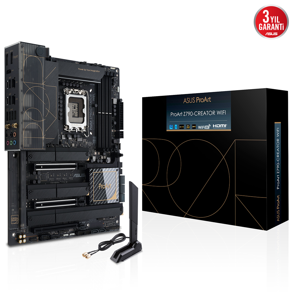 ASUS PROART Z790-CREATOR WIFI Intel Z790 Soket 1700 DDR5 7200(OC)MHz ATX Gaming (Oyuncu) Anakart