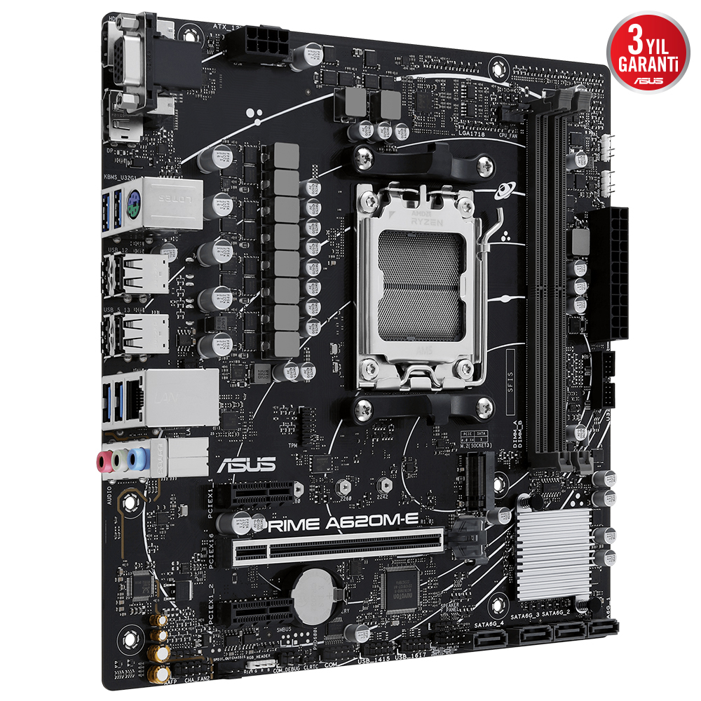 ASUS PRIME A620M-E-CSM A620 AM5 Soket DDR5 6400(OC)MHz mATX Anakart