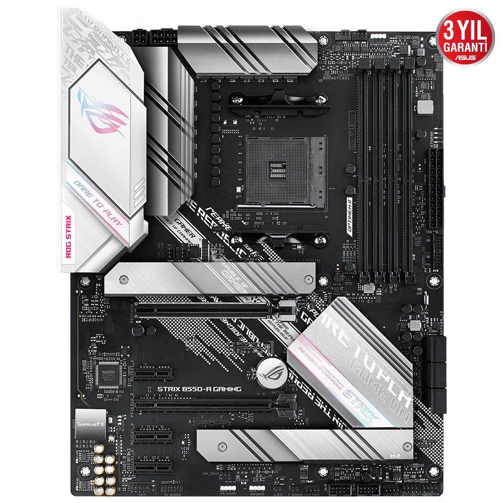 ASUS ROG STRIX B550-A Gaming AMD B550 Soket AM4 DDR4 5100MHz(OC)Mhz ATX Gaming (Oyuncu) Anakart