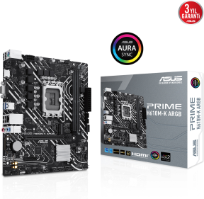 ASUS Prime H610M-K ARGB DDR5 M.2 HDMI VGA mATX 1700p Gaming (Oyuncu) Anakart