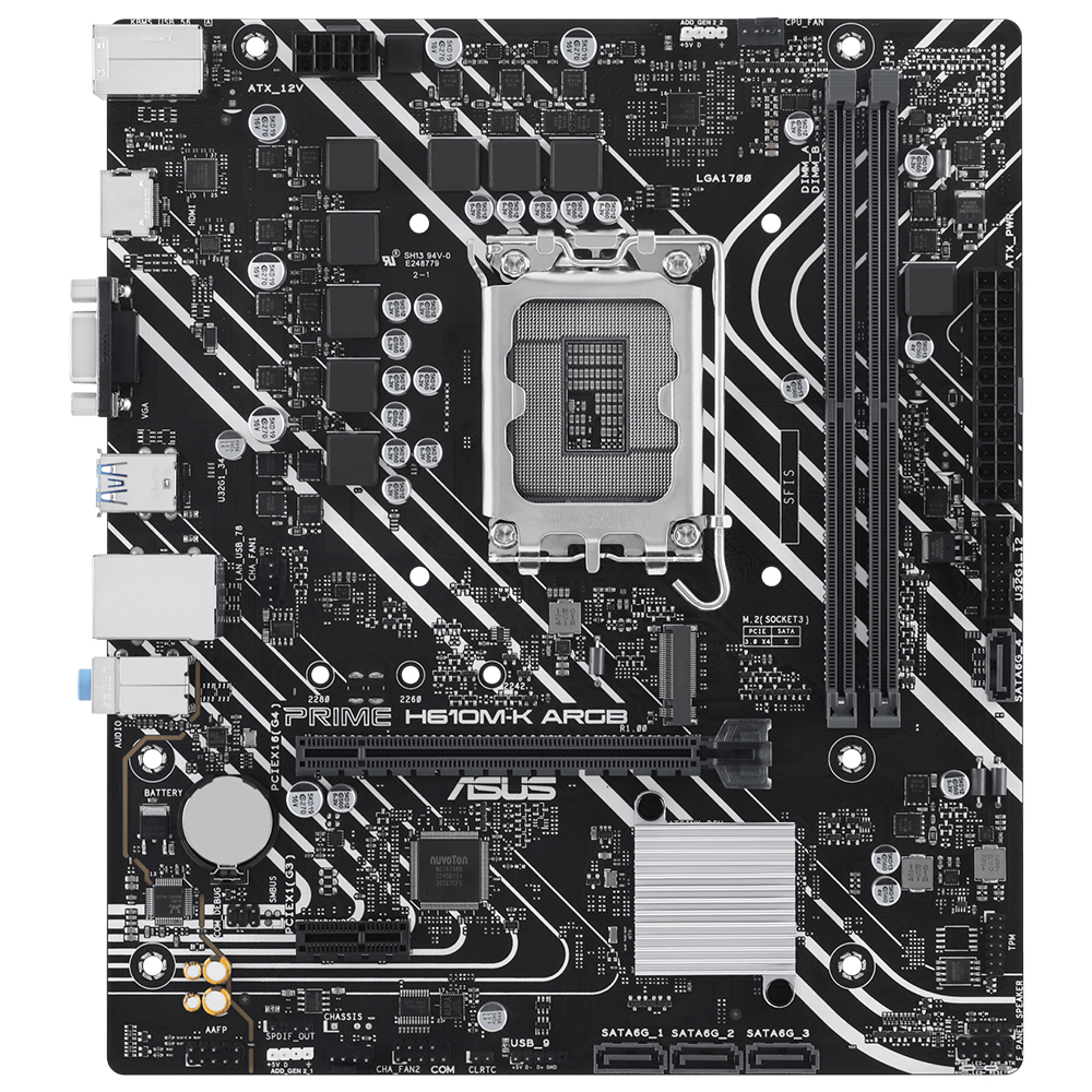 ASUS Prime H610M-K ARGB DDR5 M.2 HDMI VGA mATX 1700p Gaming (Oyuncu) Anakart