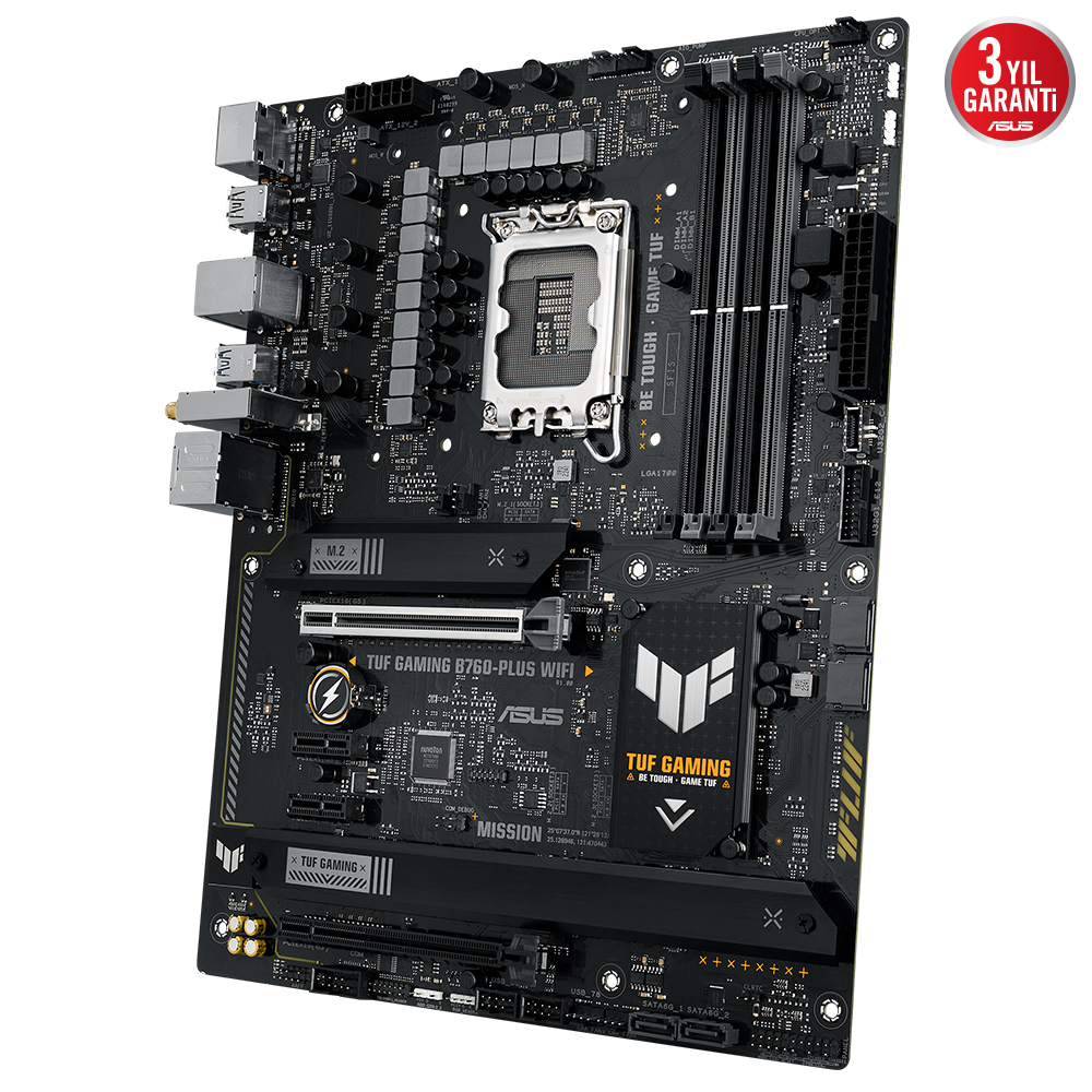 ASUS TUF Gaming B760-Plus WIFI D5 Intel B760 Soket 1700 DDR5 7200(OC)MHz ATX Gaming (Oyuncu) Anakart