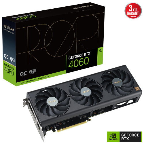 ASUS ProArt GeForce PROART-RTX4060-O8G 8GB GDDR6 128Bit Gaming (Oyuncu) Ekran Kartı