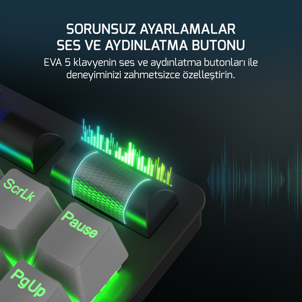 GamePower Eva 5 60M Mekanik Red Switch Türkçe Q 88 Tuş USB Gaming Klavye - 3 Yıl Garantili