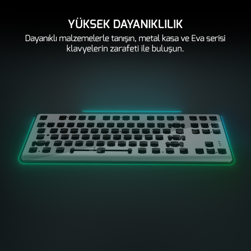 GamePower Eva 3 60M Mekanik Blue Switch Türkçe Q 88 Tuş USB Gaming Klavye - 3 Yıl Garantili