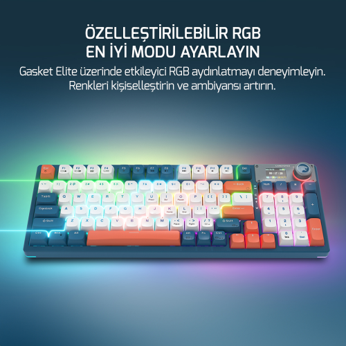GamePower Gasket Elite RGB Wireless/Bluetooth/Kablolu Mekanik Red Switch Gasket Gaming Klavye