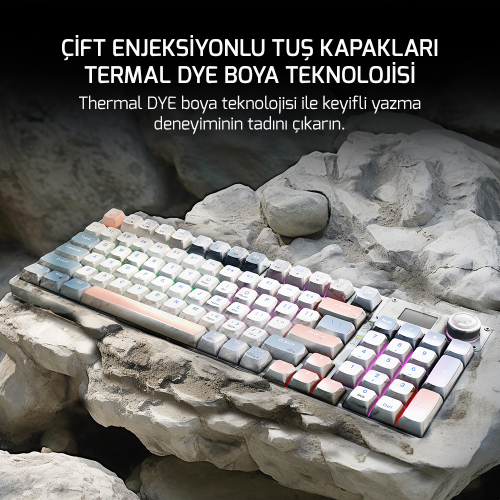 GamePower Gasket Elite RGB Wireless/Bluetooth/Kablolu Mekanik Red Switch Gasket Gaming Klavye