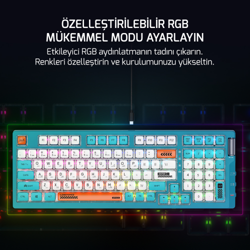 GamePower Sense RGB Wireless/Bluetooth/Kablolu Mekanik Red Switch Gaming Klavye