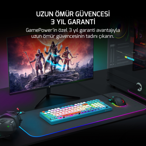 GamePower Sense RGB Wireless/Bluetooth/Kablolu Mekanik Red Switch Gaming Klavye