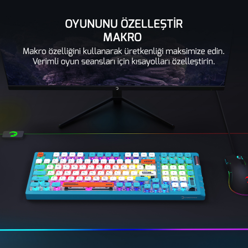 GamePower Sense RGB Wireless/Bluetooth/Kablolu Mekanik Red Switch Gaming Klavye