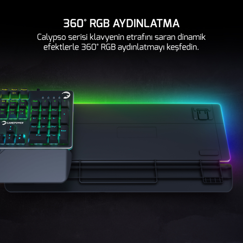 GamePower Calypso V2 RGB Optik Su ve Toza Dayanıklı Mekanik Blue Switch USB DIY Gaming Klavye