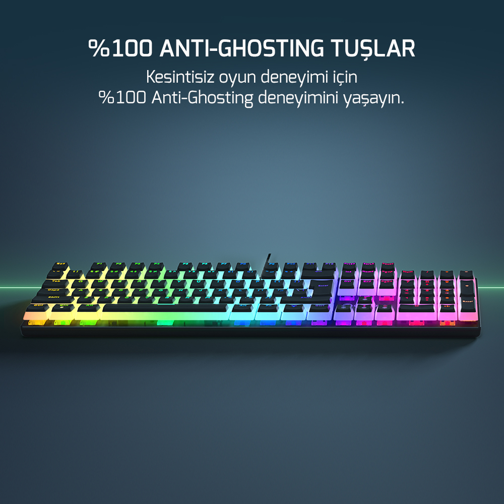 Gamepower Suki Mekanik Kırmızı Switch Puding Keycaps Türkçe Q 104 Tuş USB Gaming Klavye