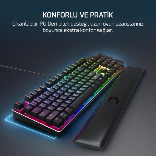 GamePower Ogre RGB 60M Red Switch Türkçe Q USB Mekanik Gaming Klavye