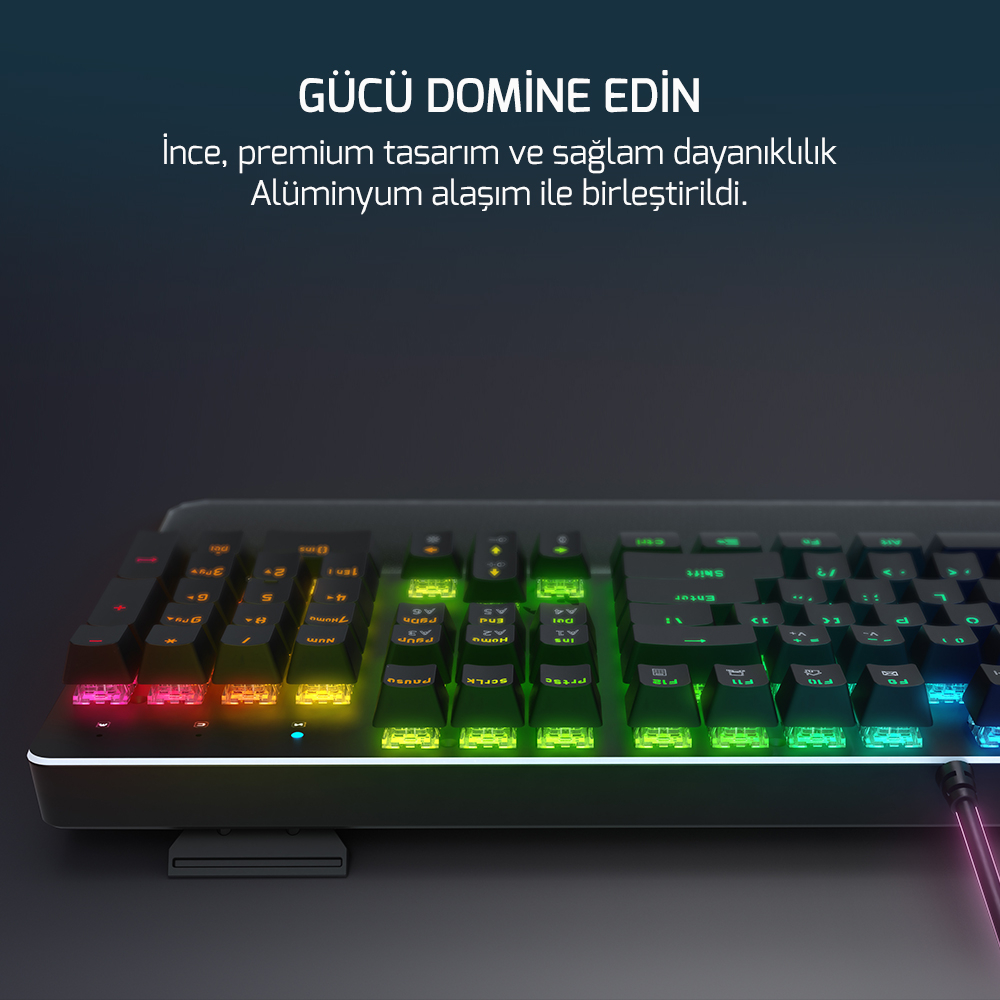 GamePower Ogre RGB 60M Red Switch Türkçe Q USB Mekanik Gaming Klavye