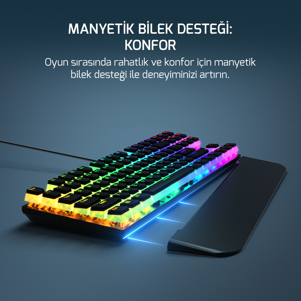 GamePower Suki TKL Mekanik Blue Outemu Switch Puding Keycaps Türkçe Q USB Gaming Klavye