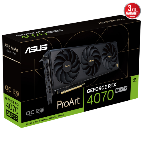 ASUS ProArt GeForce RTX 4070 SUPER OC 12GB PROART-RTX4070S-O12G GDDR6X 192Bit DX12 DLSS 3 Gaming (Oyuncu) Ekran Kartı