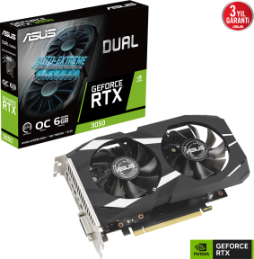 ASUS Dual GeForce RTX 3050 OC DUAL-RTX3050-O6G NVIDIA 6GB GDDR6 96Bit DX12 Gaming (Oyuncu) Ekran Kartı