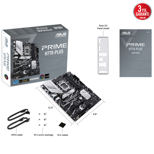 ASUS Prime H770-PLUS Intel H770 Soket 1700 DDR5 7200(OC)MHz ATX Gaming (Oyuncu) Anakart