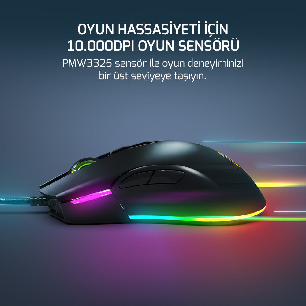 GamePower Ursa 10.000DPI 7 Tuş RGB Optik Gaming Mouse