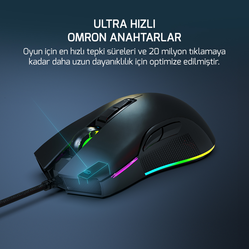 GamePower Ursa 10.000DPI 7 Tuş RGB Optik Gaming Mouse