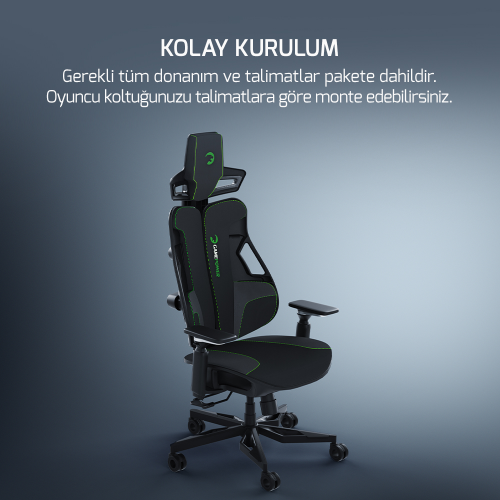 GamePower Throne Siyah-Yeşil Gaming Oyuncu Koltuğu