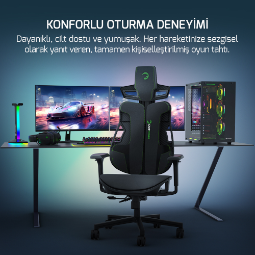 GamePower Emperor Siyah/Yeşil Gaming (Oyuncu) Koltuk