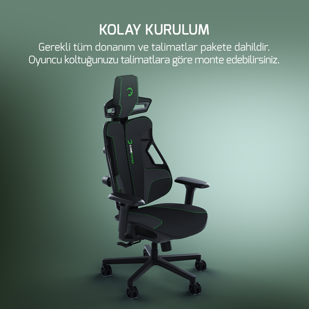 GamePower Emperor Siyah/Yeşil Gaming (Oyuncu) Koltuk