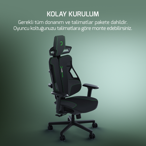 GamePower Emperor Siyah/Yeşil Gaming (Oyuncu) Koltuk