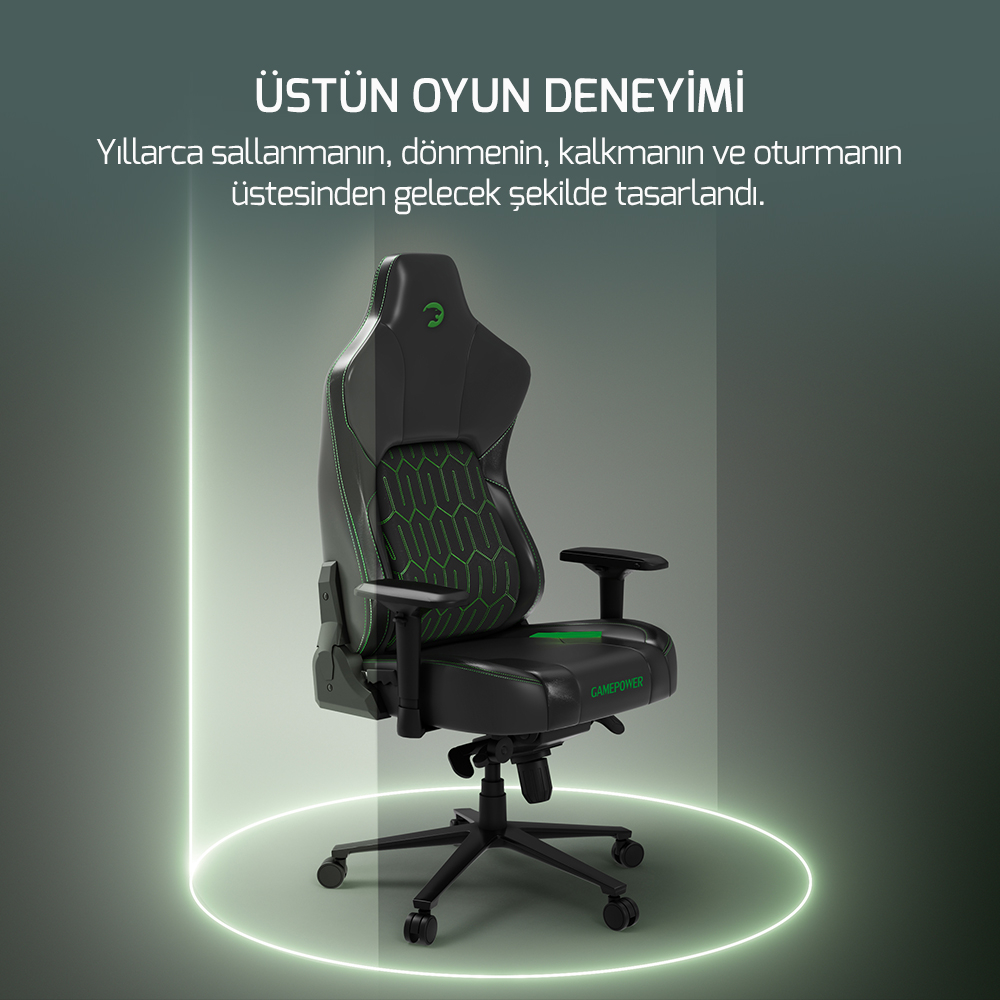 GamePower Comfort Siyah-Yeşil Gaming Oyuncu Koltuğu
