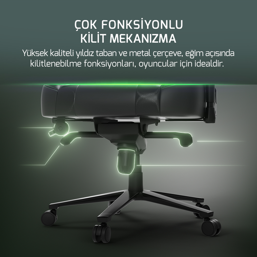 GamePower Comfort Siyah-Yeşil Gaming Oyuncu Koltuğu