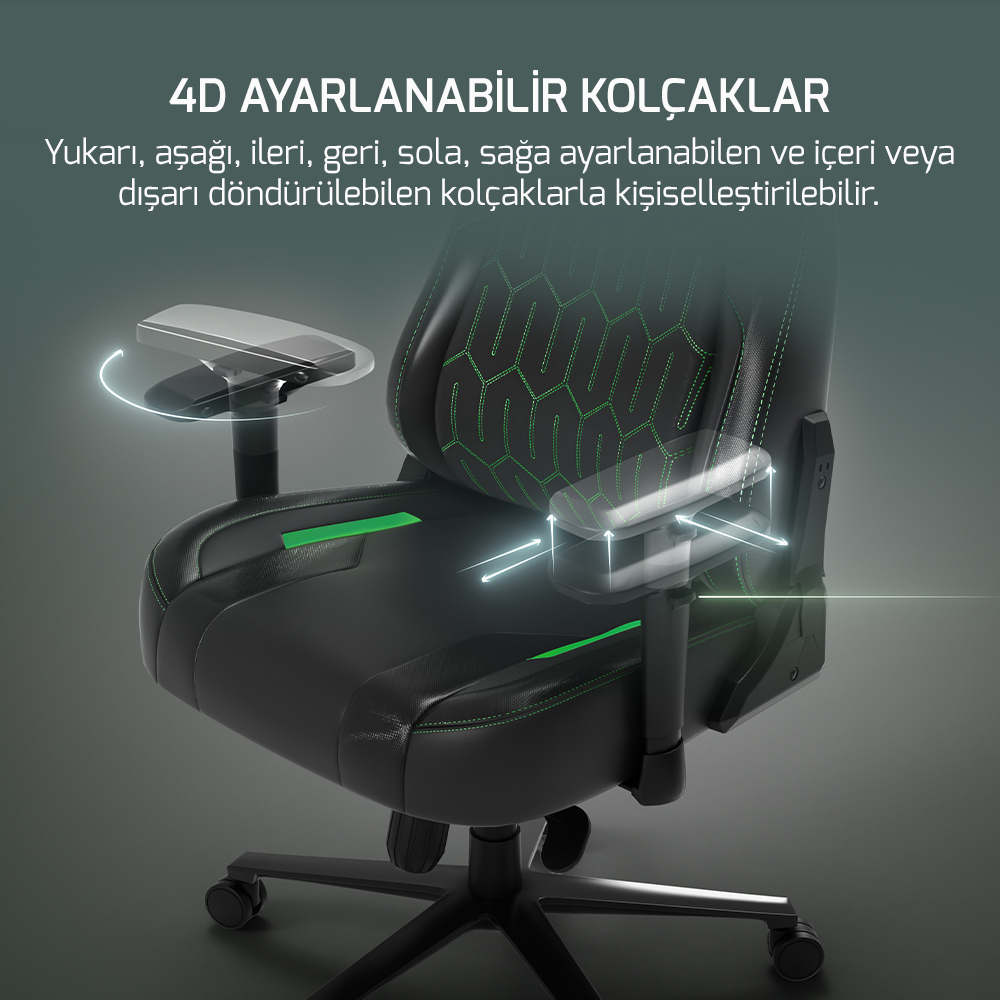 GamePower Comfort Siyah-Yeşil Gaming Oyuncu Koltuğu