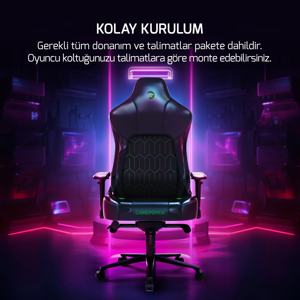 GamePower Comfort Siyah-Yeşil Gaming Oyuncu Koltuğu